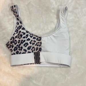 Cheetah print swim top